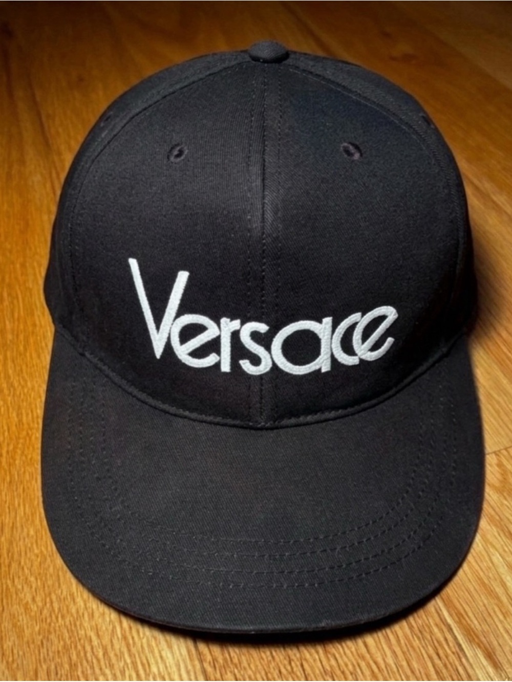Versace Black ‘70s Logo Baseball Hat